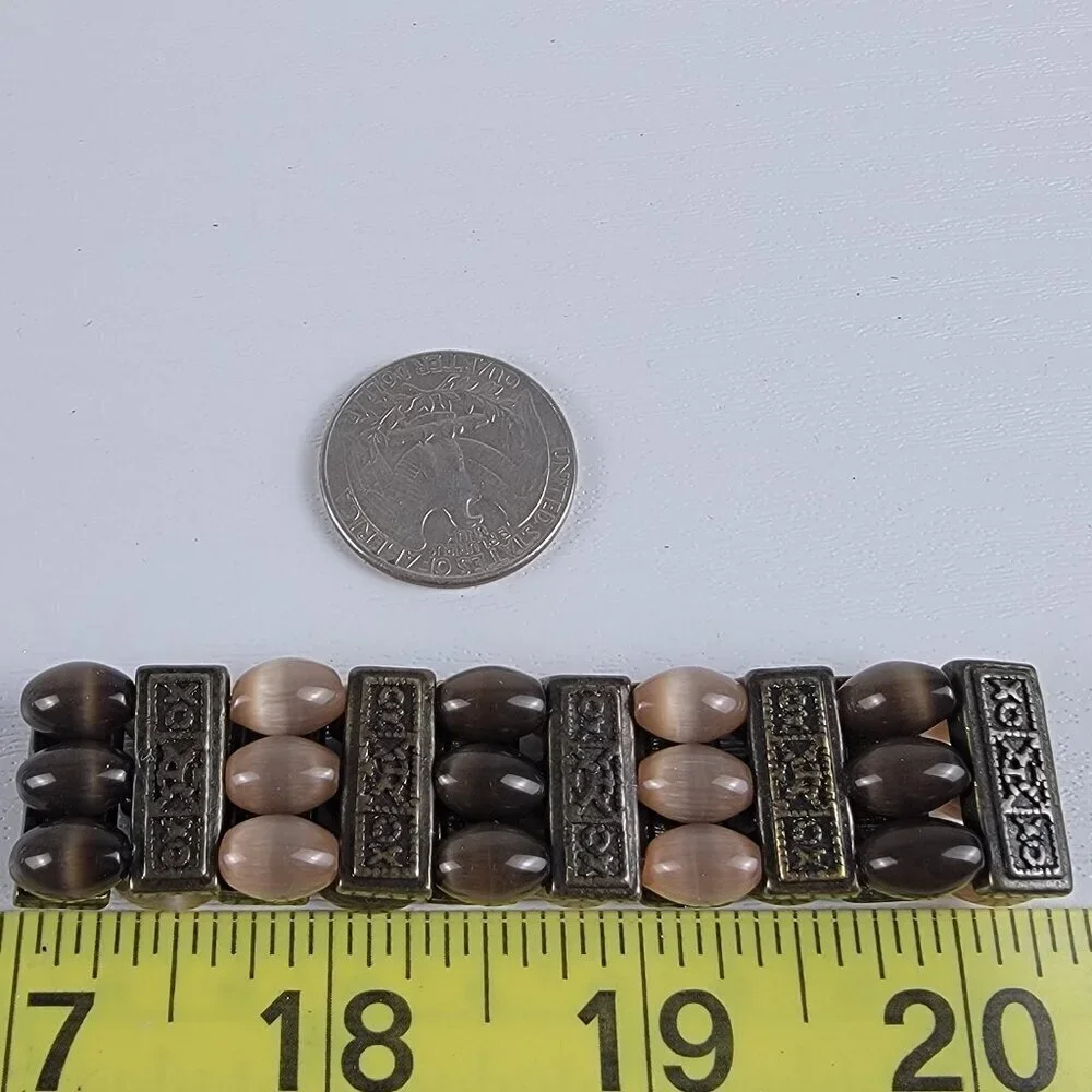 Vintage Moonstone Beaded Stretch Bracelet 6